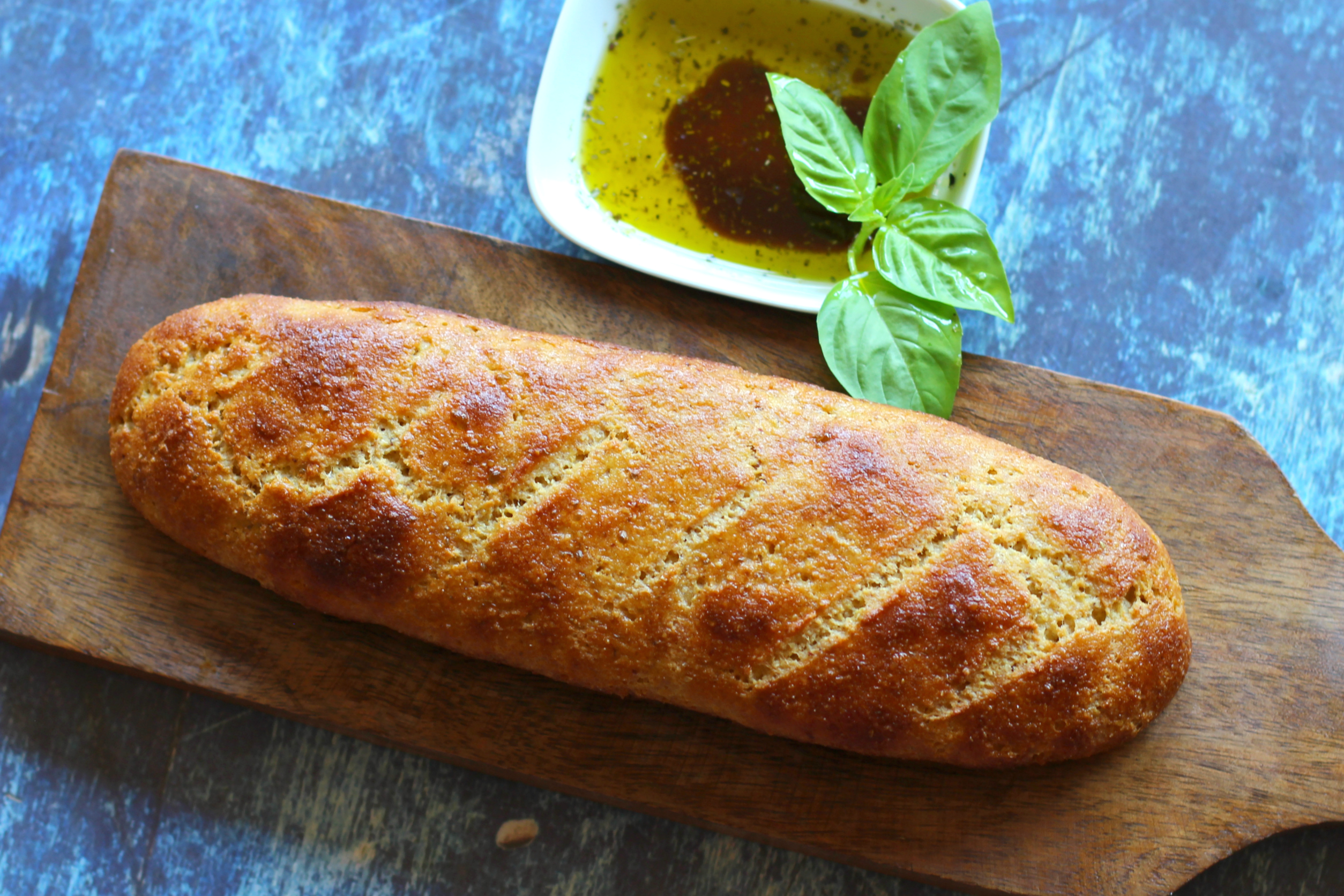 Keto bread on a wooden board