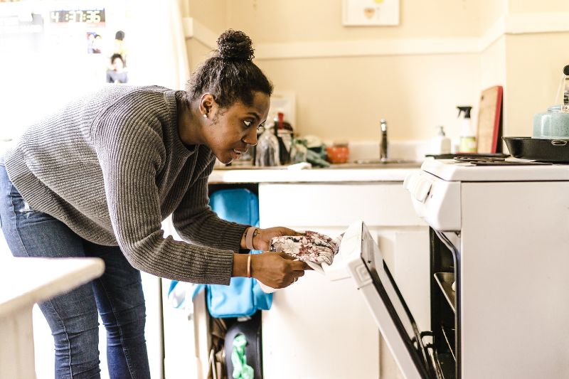 Baking keto bread in the oven